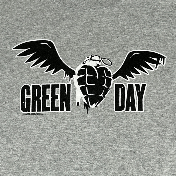 Vintage Green Day Shirt Youth EXTRA LARGE Gray American Idiot Band Punk Y2K - Picture 2 of 6